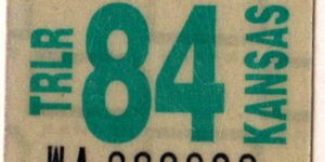 Kansas 1984 trailer license plate sticker Wallace county #WA-000226