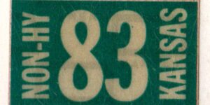 Kansas 1983 non highway license plate sticker Wallace county #WA-000061