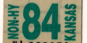 Kansas 1984 non highway license plate sticker Wallace county #WA-000076