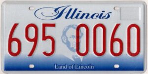 Illinois undated car license plate #695 0060