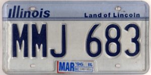 Illinois 1996 car license plate #MMJ-683