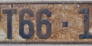 Kansas 1934 truck license plate Lincoln county #T66-1