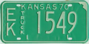 Kansas 1970 truck license plate Elk county #EK-1549