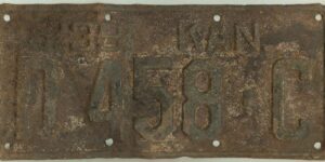 Kansas 1939 dealer license plate #D 458-C