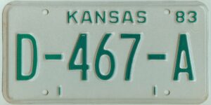 Kansas 1983 dealer license plate #D-467-A