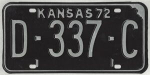 Kansas 1972 dealer license plate #D-337-C