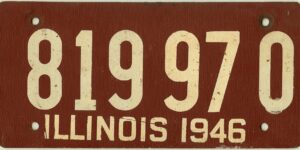 Illinois 1946 car license plate #819-970