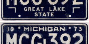 Michigan 1973 car license plate pair #MCG-392