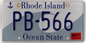Rhode Island 2018 car license plate #PB-566
