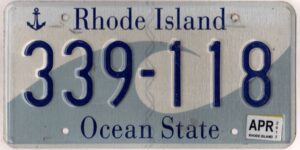 Rhode Island 2017 car license plate #339-118