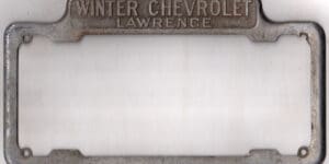 Lawrence Kansas Winter Chevrolet license plate frame