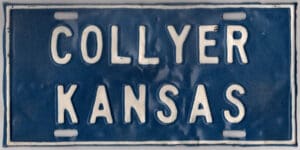 Collyer Kansas booster license plate
