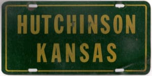 Hutchinson Kansas booster license plate