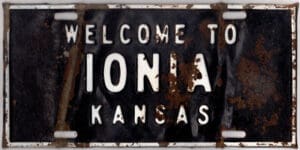Ionia Kansas booster license plate