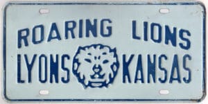 Lyons Kansas Roaring Lions high school booster license plate